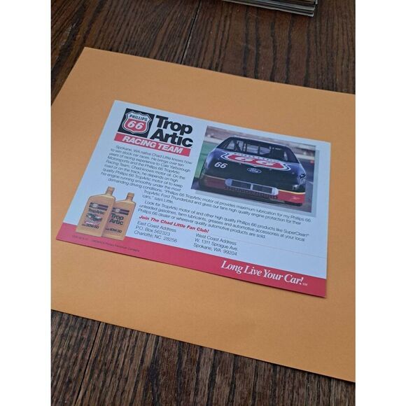 Vintage Chad Little 66 Driver Card Phillip 66 TROPArctic Racing Ford Thunderbird - Picture 2 of 2